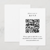 Carte de réponse minimaliste simple avec code QR (Devant / Derrière)
