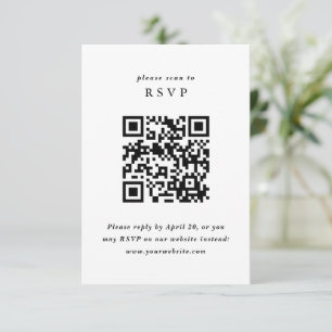 Carte de réponse minimaliste simple avec code QR