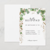 Carte de réponse moderne et élégante avec paillett (Devant / Derrière)