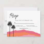 Carte de réponse moderne Palm Springs (rose/orange (Devant)