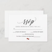 Carte de réponse moderne RSVP de mariage de script (Devant / Derrière)