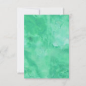 Carte de réponse moderne verte menthe aquarelle | (Dos)