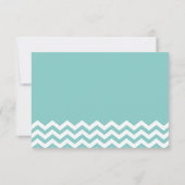 Carte de réponse moderne Zigzag Aqua et Bow (Dos)