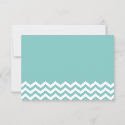 Carte de réponse moderne Zigzag Aqua et Bow (Dos)