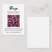 Carte de réponse modifiable avec code QR, encart d (Devant / Derrière)