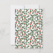 Carte de réponse modifiable Green Holly Holiday 3, (Dos)