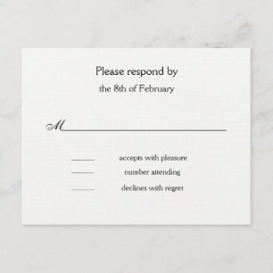 Carte de réponse Monogram Black Dots
