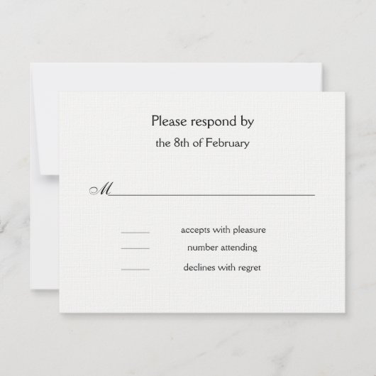 Carte de réponse Monogram Black Dots (Devant)
