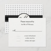 Carte de réponse Monogram Black Dots (Devant / Derrière)