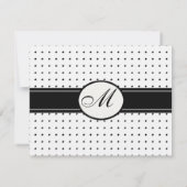 Carte de réponse Monogram Black Dots (Dos)