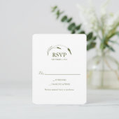 Carte de réponse Monogram vert mousse RSVP (Debout devant)