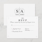 Carte de réponse monogramme catholique traditionne (Devant / Derrière)