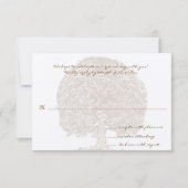Carte de réponse monogramme de mariage Arbre Brun (Devant)