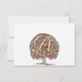 Carte de réponse monogramme de mariage Arbre Brun (Dos)