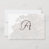 Carte de réponse monogramme de mariage Brown Tree (Dos)