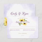 Carte de réponse Montagne Tournesol Lavande (Devant / Derrière)