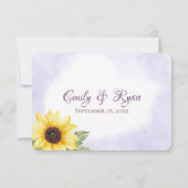 Carte de réponse Montagne Tournesol Lavande (Dos)