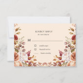 Carte de réponse Moody Autumn Floral RSVP (Devant)