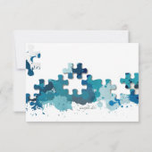 Carte de réponse Morceaux de Puzzle Bleus (Dos)