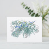 Carte de réponse musicale Vintage Peacock Bird Mar (Debout devant)