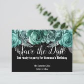 CARTE DE RÉPONSE NOIRE ÉPARGNEZ LA DATE À FLEURS V (Debout devant)