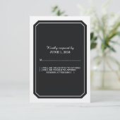 Carte de réponse noire tout simplement élégante (Debout devant)