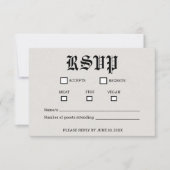 Carte de réponse nostalgique de mariage dans un jo (Devant)
