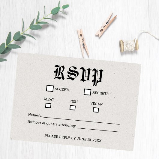 Carte de réponse nostalgique de mariage dans un jo