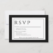 Carte de réponse officielle de Mariage noir et bla (Devant)