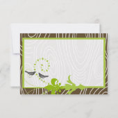 Carte de réponse Oiseau Grain de Bois Vert Pomme M (Dos)