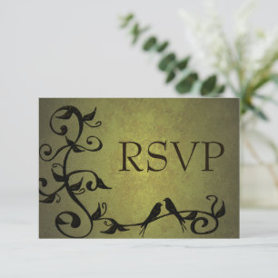 Carte de réponse Olive Grunge Vines