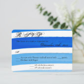 Carte de réponse Ombre Stripe Blue Line Fad 3x5 R. (Debout devant)