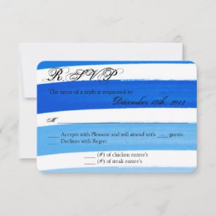 Carte de réponse Ombre Stripe Blue Line Fad 3x5 R.