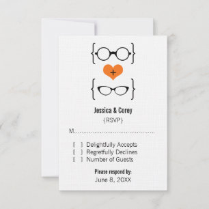 Carte de réponse Orange Geeky Glass