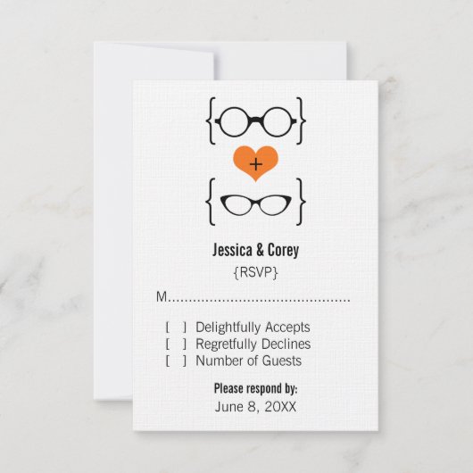 Carte de réponse Orange Geeky Glass (Devant)