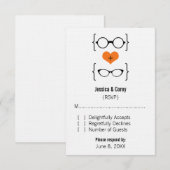 Carte de réponse Orange Geeky Glass (Devant / Derrière)
