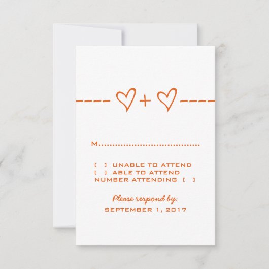 Carte de réponse Orange Heart Equation (Devant)