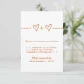 Carte de réponse Orange Heart Equation (Debout devant)