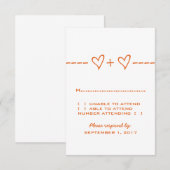 Carte de réponse Orange Heart Equation (Devant / Derrière)