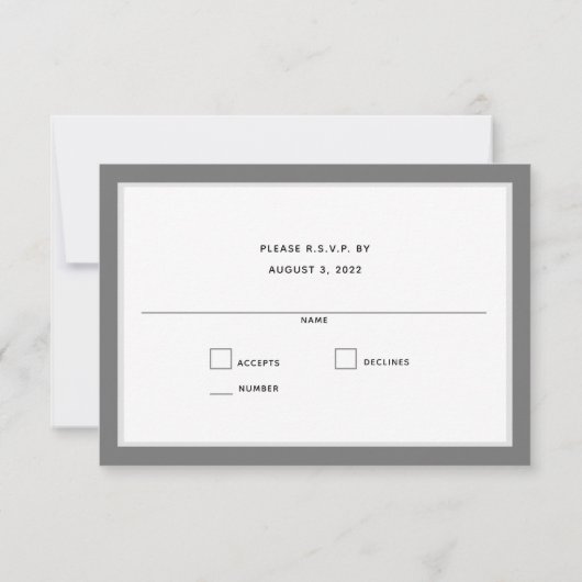 Carte de réponse Orchidée blanche sur gris (Dos)