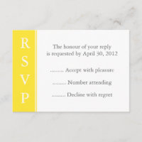 Carte de réponse ou RSVP d'événement jaune canari