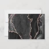 Carte de réponse paillettes d'agate noire et or ro (Dos)