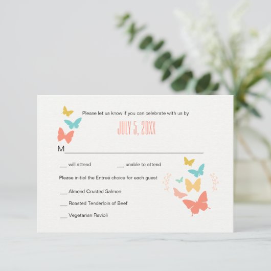 Carte de réponse Papillon Canvas (Debout devant)