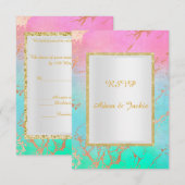 Carte de réponse pastel or ELEGANT CLASSE rsvp (Devant / Derrière)