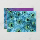 Carte de réponse Peacock bleu et violet (Devant / Derrière)