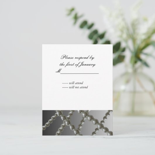 Carte de réponse Perles classiques (Debout devant)