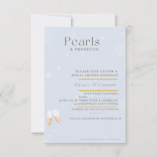 Carte de réponse Perles et Prosecco