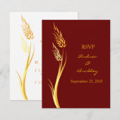 Carte de réponse personnalisable pour mariage d'au (Devant / Derrière)