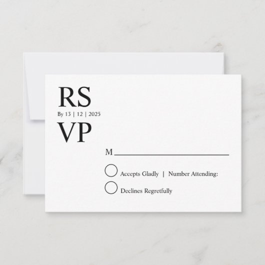 Carte de réponse personnalisée (Devant)