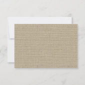 Carte de réponse personnalisée Burlap et Bow (Dos)